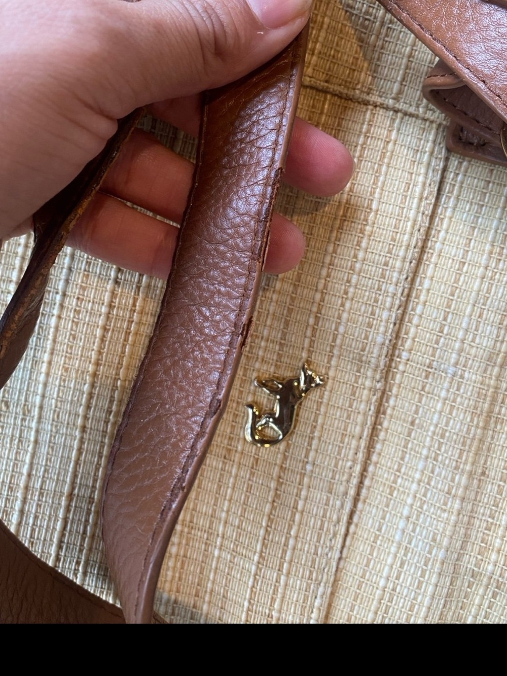 EMMA FOX Straw and Leather Tote - Picture 7 of 7